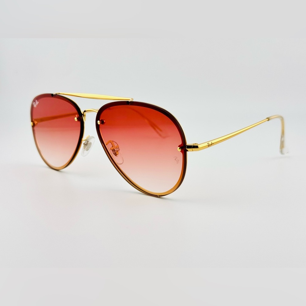 Ray-Ban Blaze Aviator Sunglasses RB3584N Gold Frame Red Gradient Lenses UNISEX - Picture 10 of 16